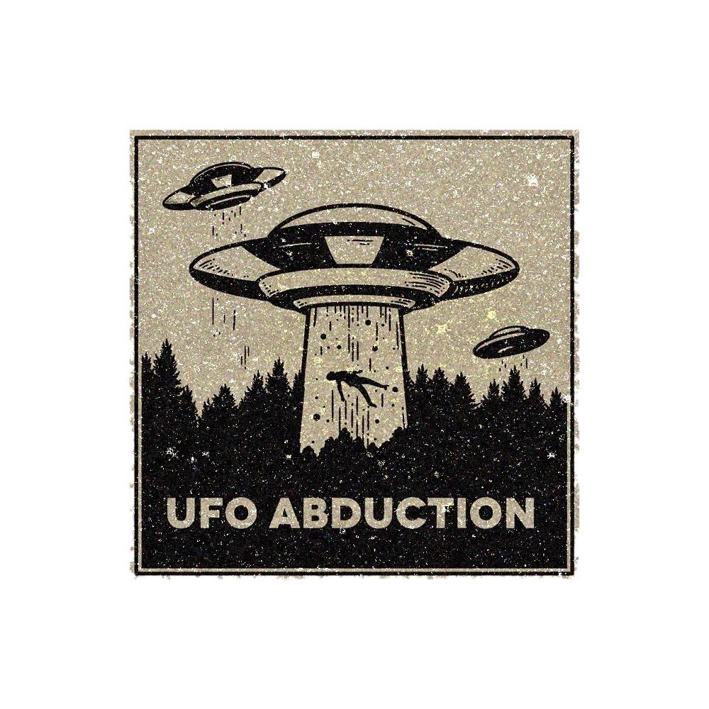UFO Abduction Glitter Sticker